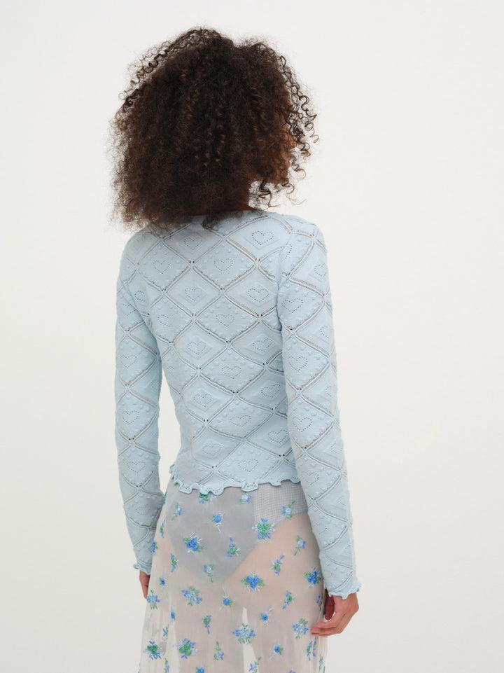 Coco Knit Cardigan — Blue Product Image