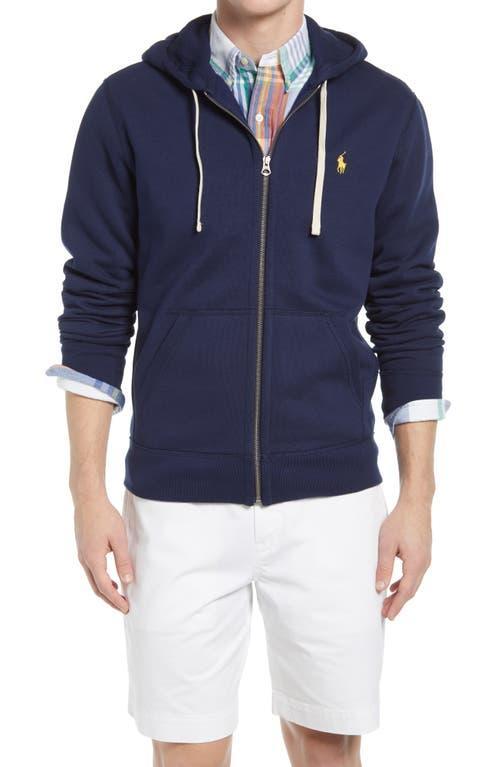 Polo Ralph Lauren Men's Zip Front Fleece Hoodie in Cruise Navy at Nordstrom, Size X-Large Product Image
