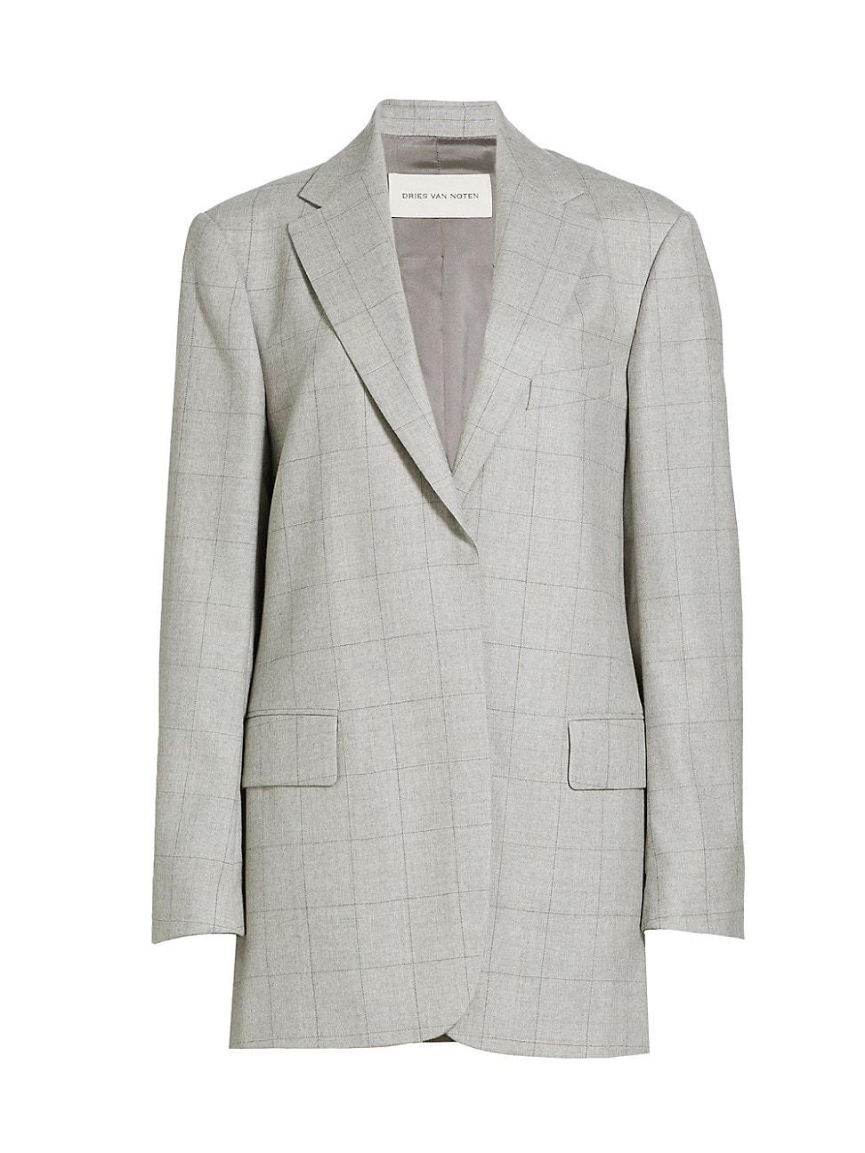 Womens Blur Wool Blazer Jacket Product Image