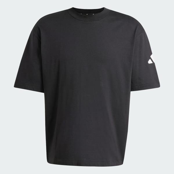 adidas Essentials Loose Fit 3 Bar Logo Tee White M Mens Product Image