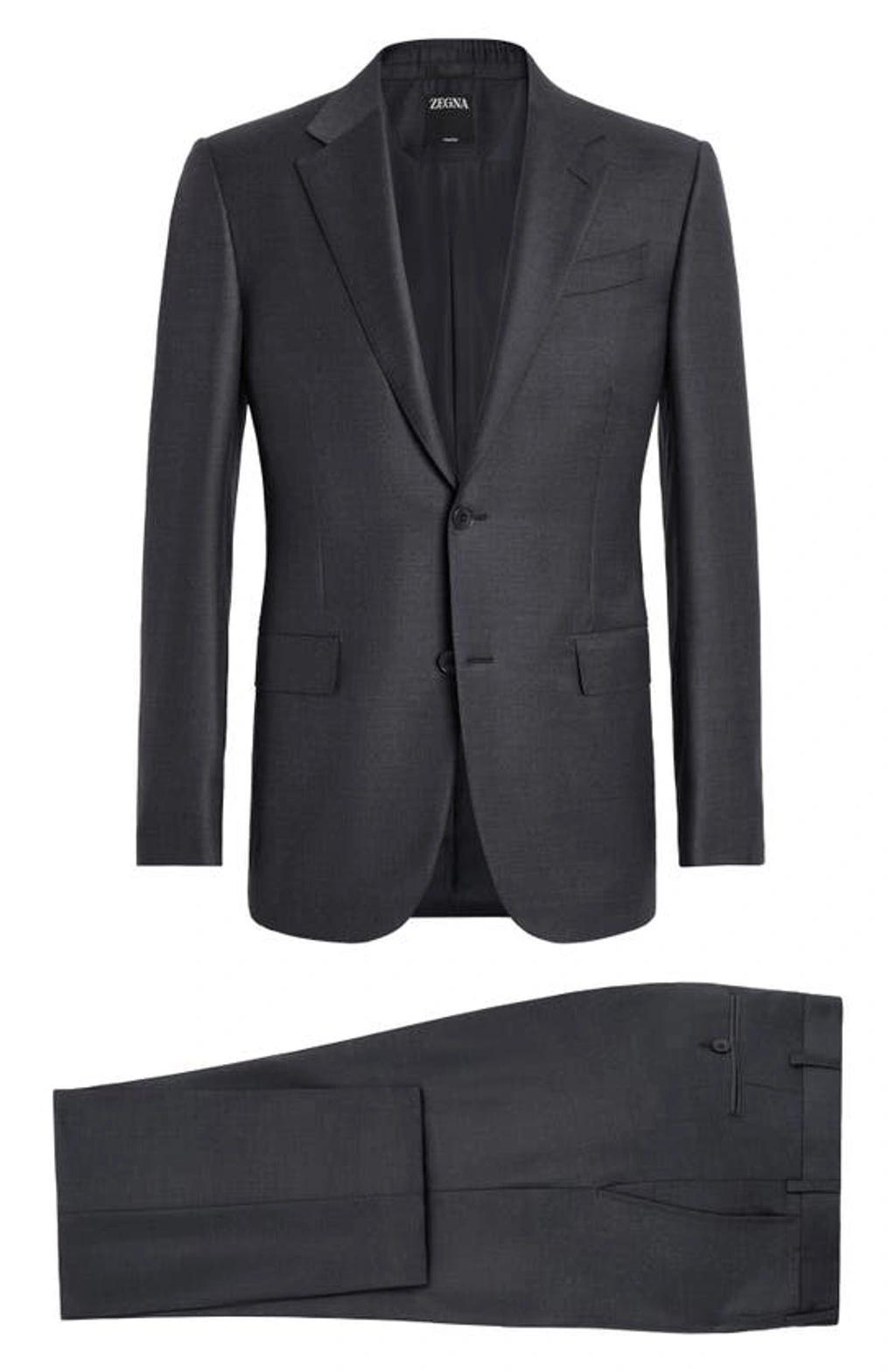 ZEGNA Men's Trofeo Milano Two-piece Wool Suit In Dark Grey Product Image
