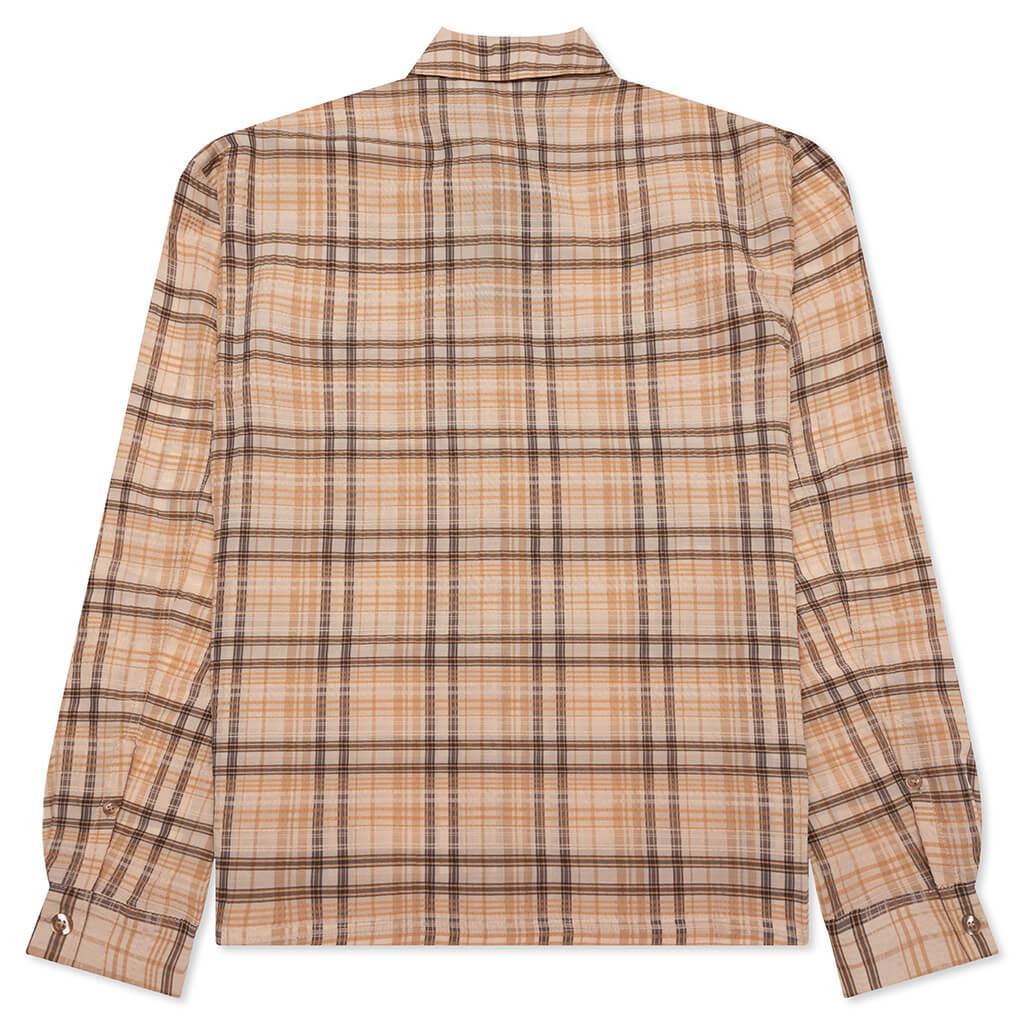 Sheer Flannel Shirt - Brown Checker Male Product Image
