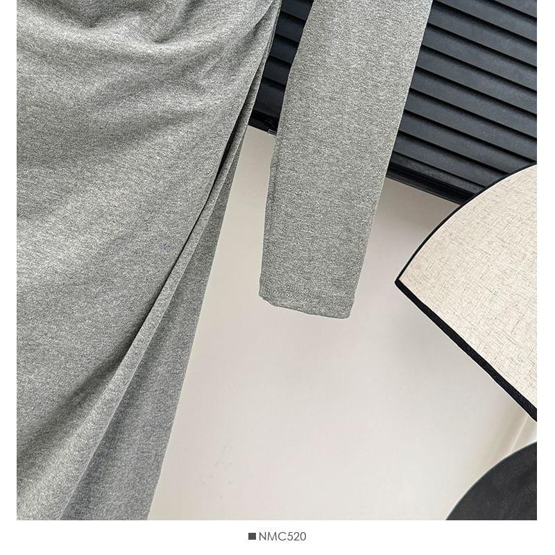 Ruched A-Line Midi Dress Product Image