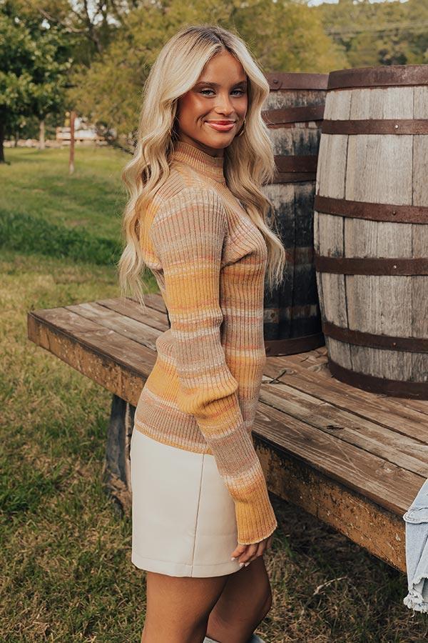 Vermont Views Ribbed Sweater Top in Honey Product Image