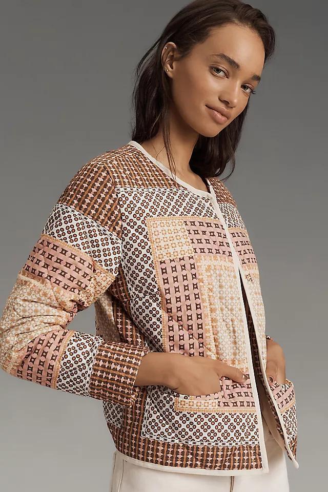 By Anthropologie Collarless Quilted Jacket Product Image