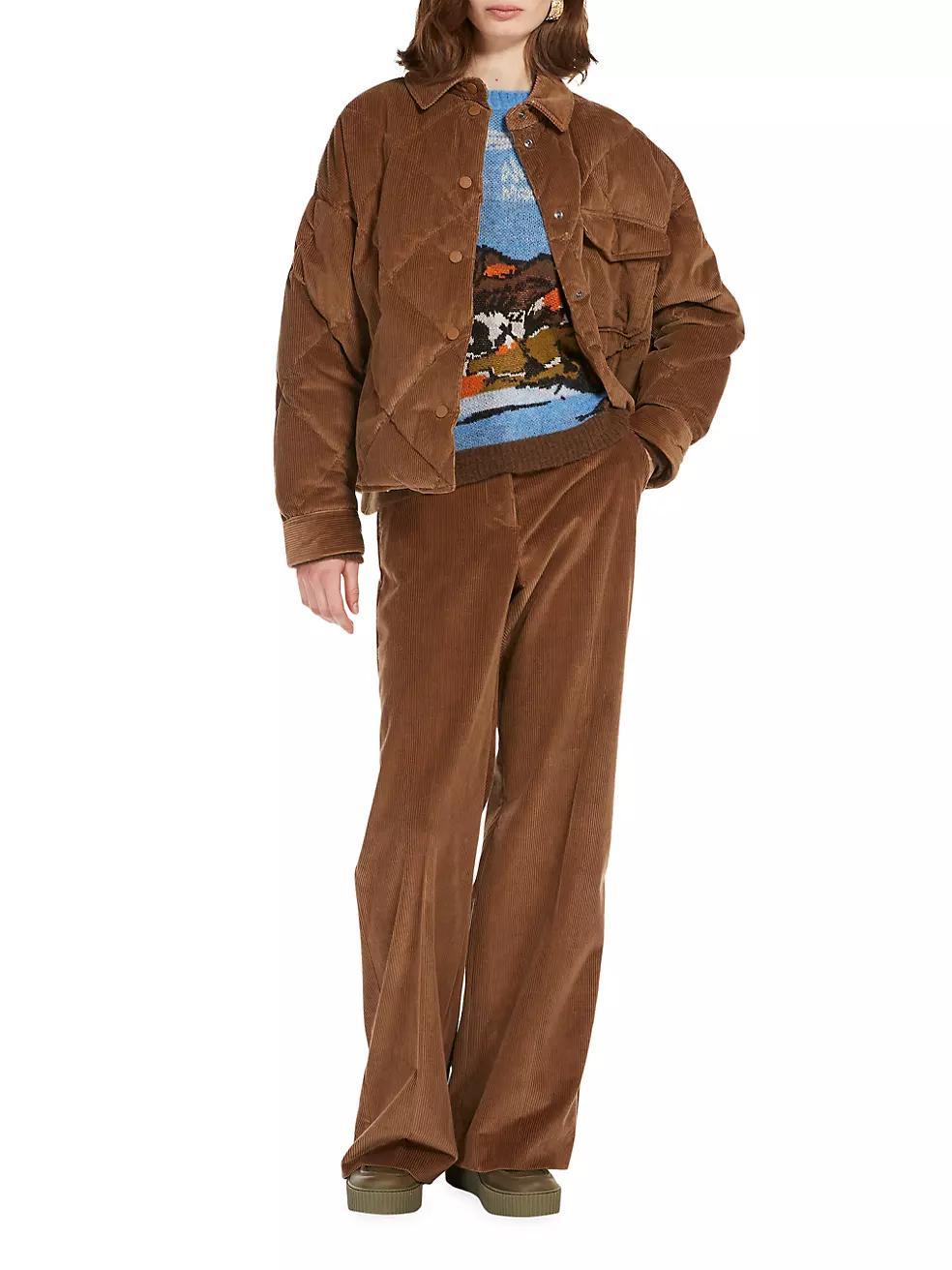 Tania Corduroy Straight-Leg Pants Product Image