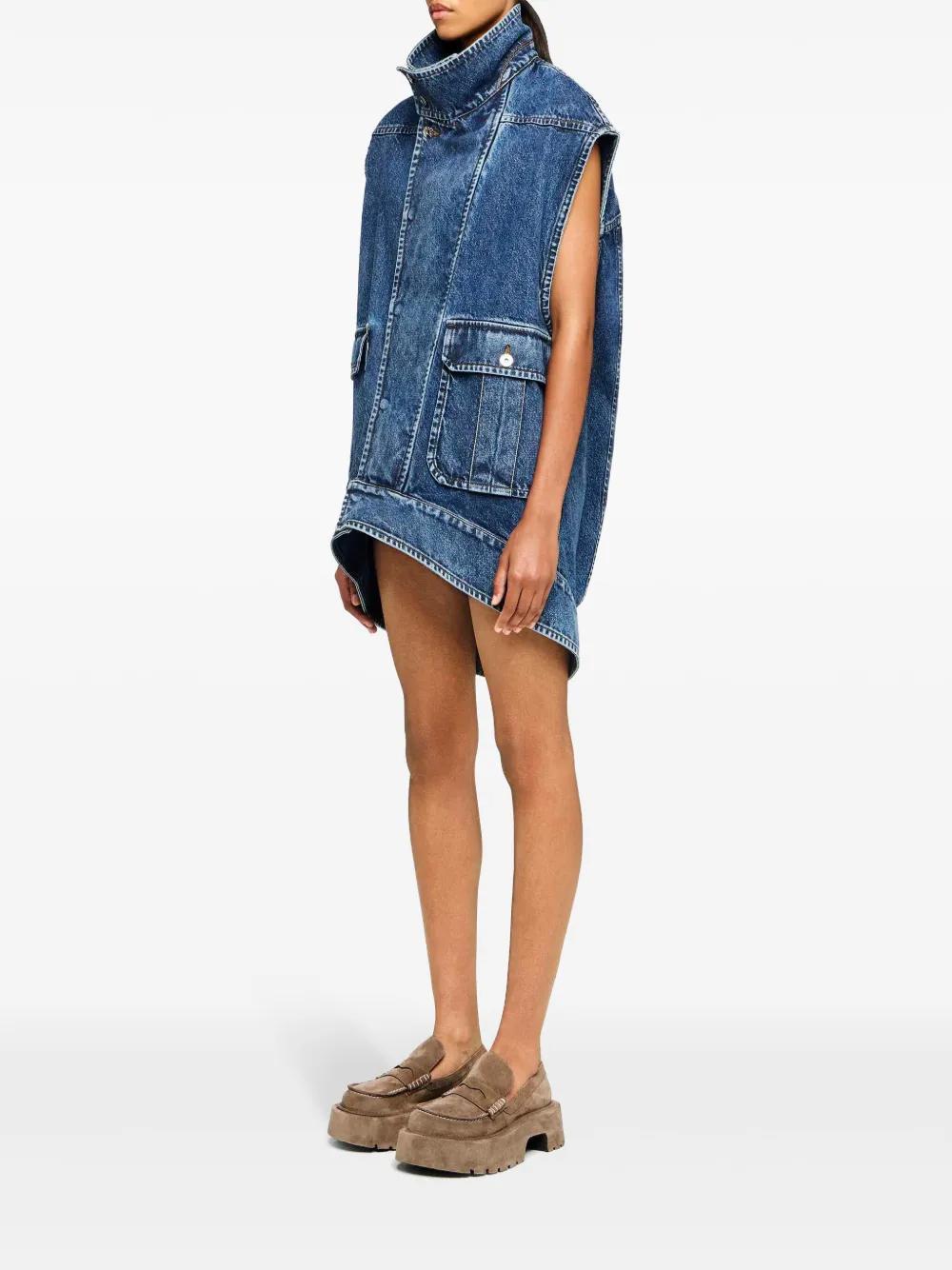 JW ANDERSON High-neck Denim Gilet In Blue Product Image