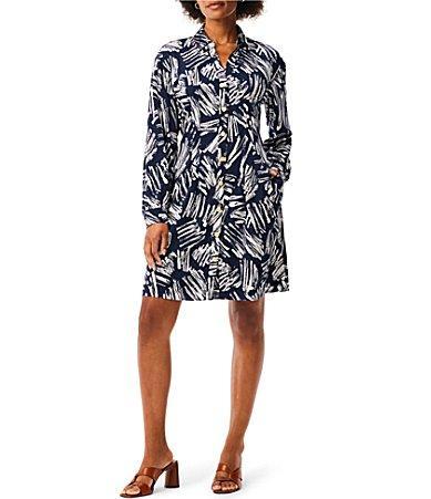 NIC+ZOE Sweet Strokes Live-In Dress (Indigo Multi) Women's Dress Product Image