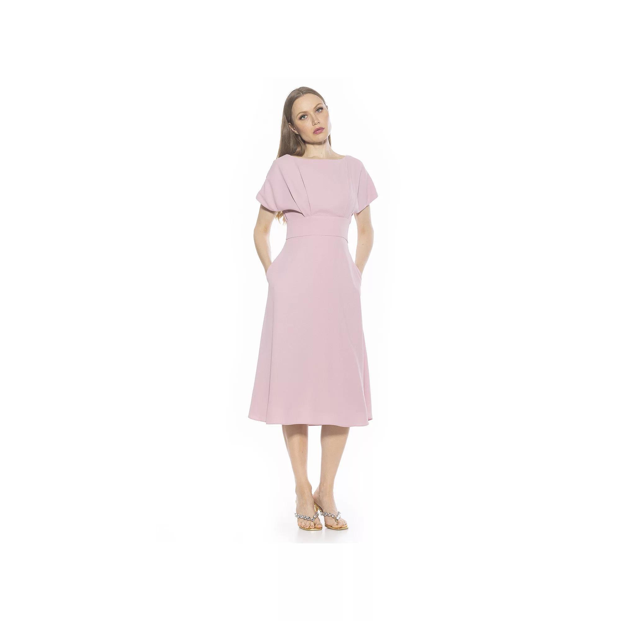 Women's ALEXIA ADMOR Dolman Midi Fit & Flare Dress, Size: 10, Pink Product Image