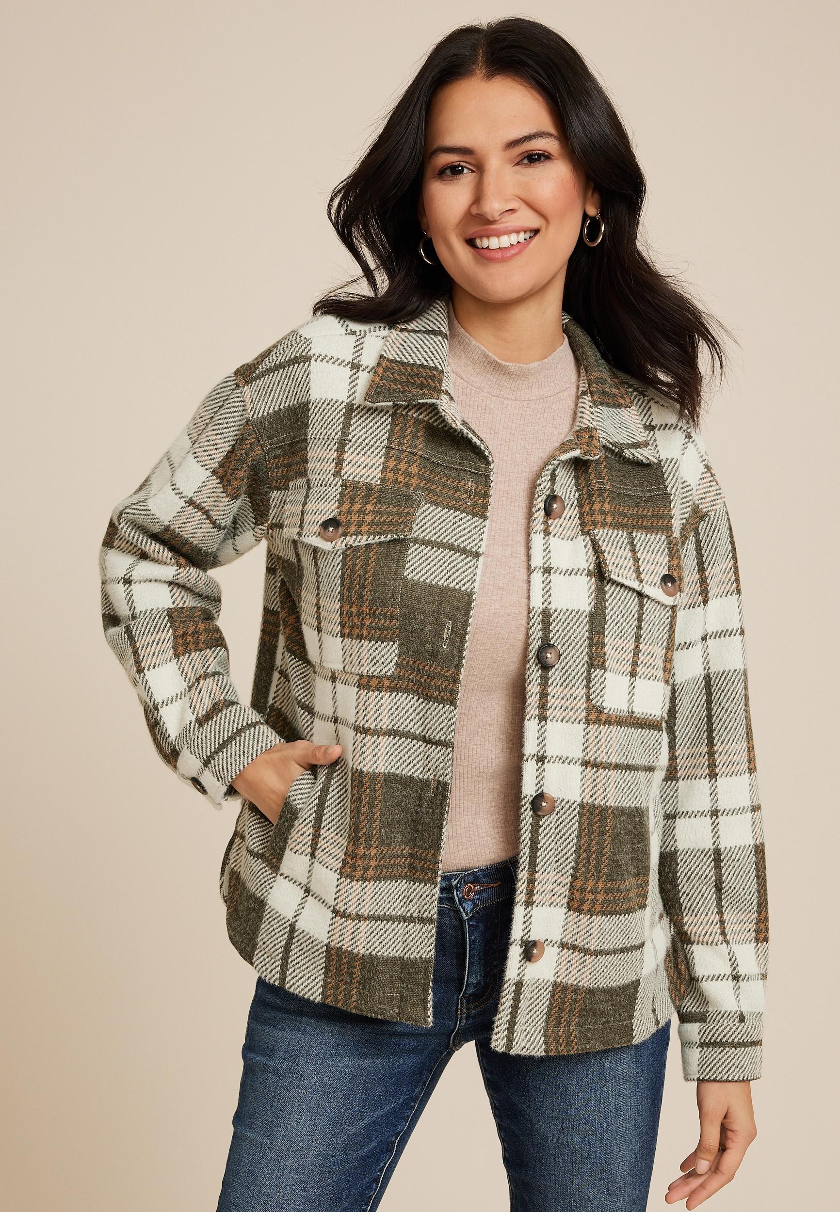 Shoreline Shortie Plaid Shacket​ Product Image