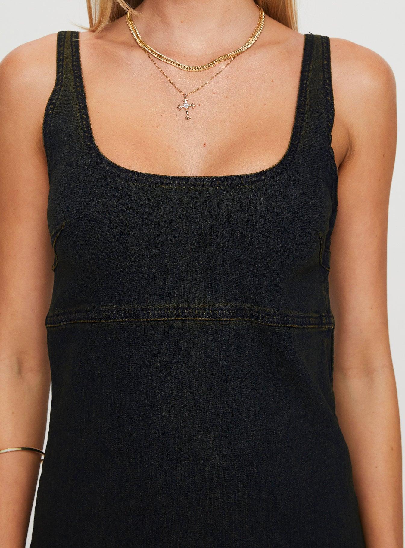 Rautha Denim Mini Dress Black Product Image