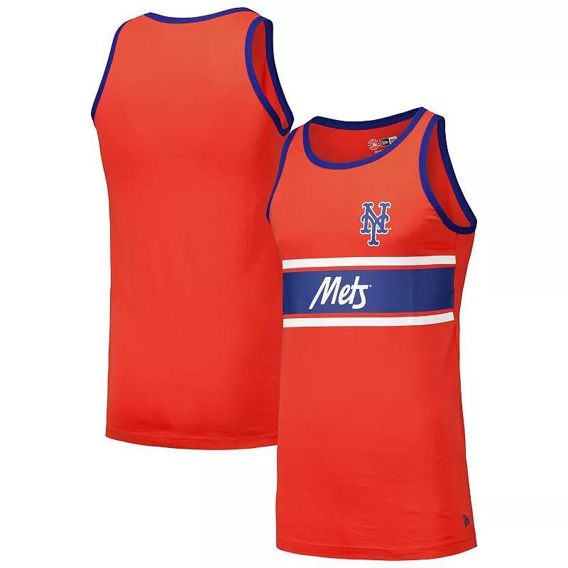 Men's New Era Orange New York Mets Jersey Ringer Tank Top, Size: XL Product Image