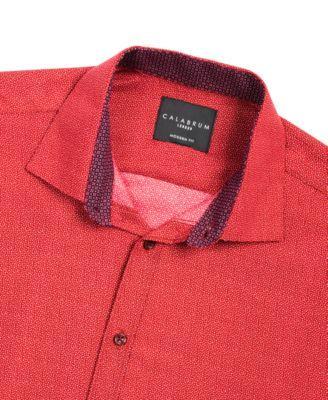 Mens Regular Fit Dot Print Wrinkle Free Performance Dress Shirt Product Image