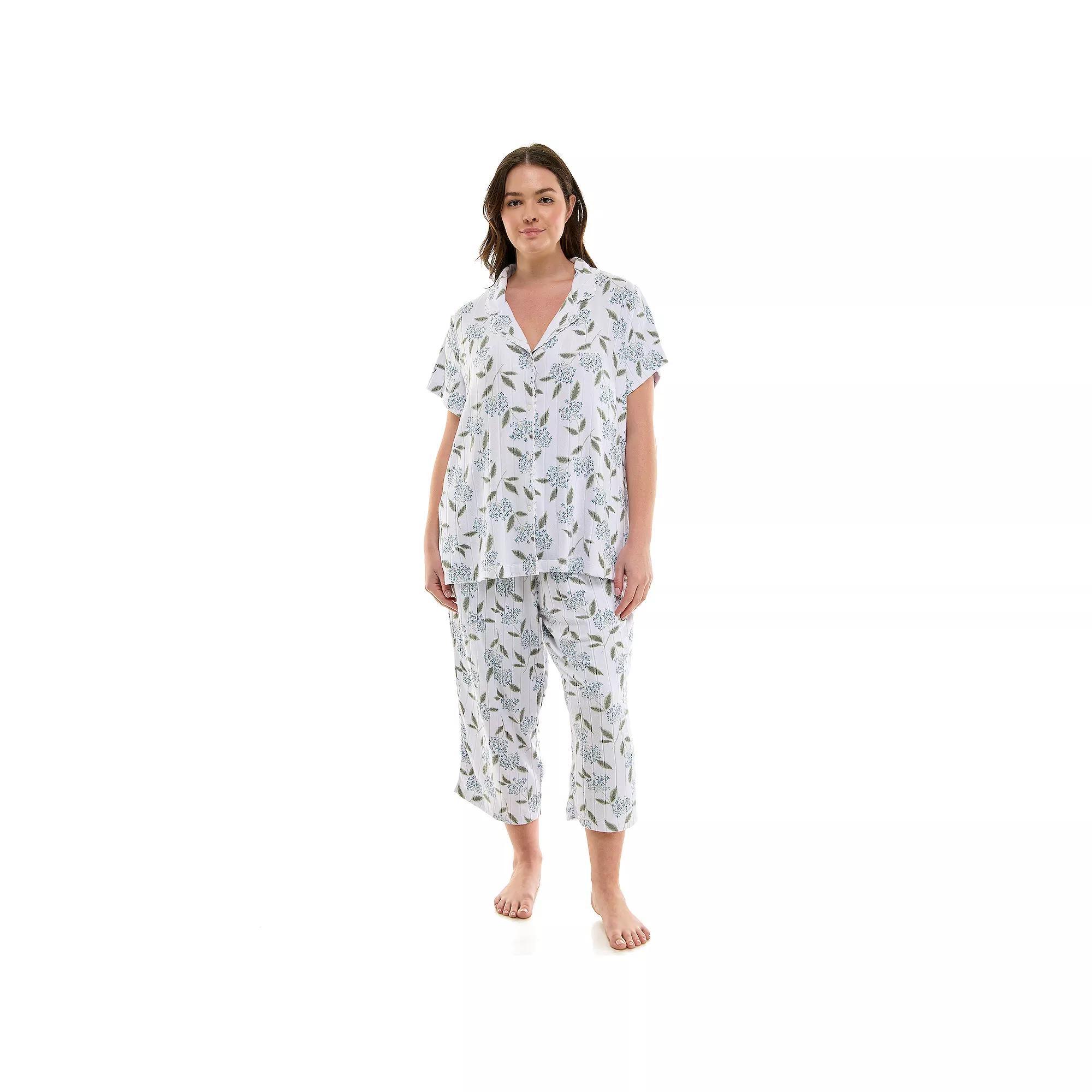 Plus Size Croft & Barrow® Wonderluxe Pajama Top & Pajama Pants Set, Women's, Size: 2XL, Lalo Floral Product Image
