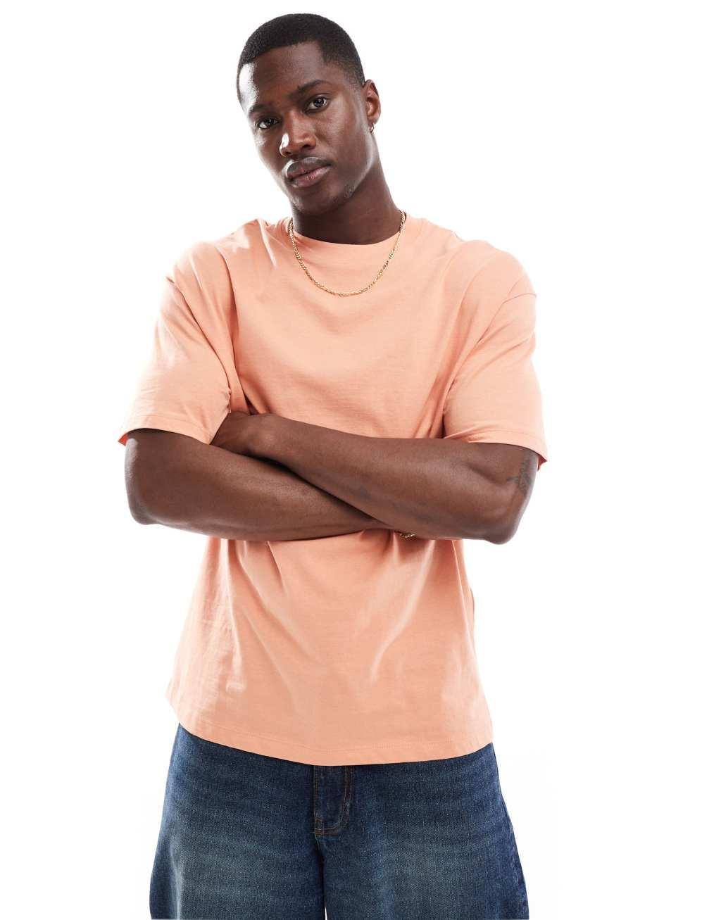 Jack & Jones oversized t-shirt in dusky orange Product Image