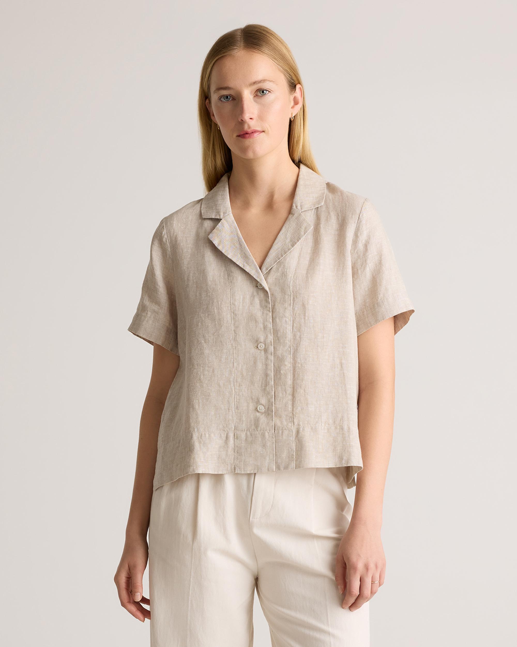 Quince | Women's 100% European Linen Short Sleeve Shirt Product Image