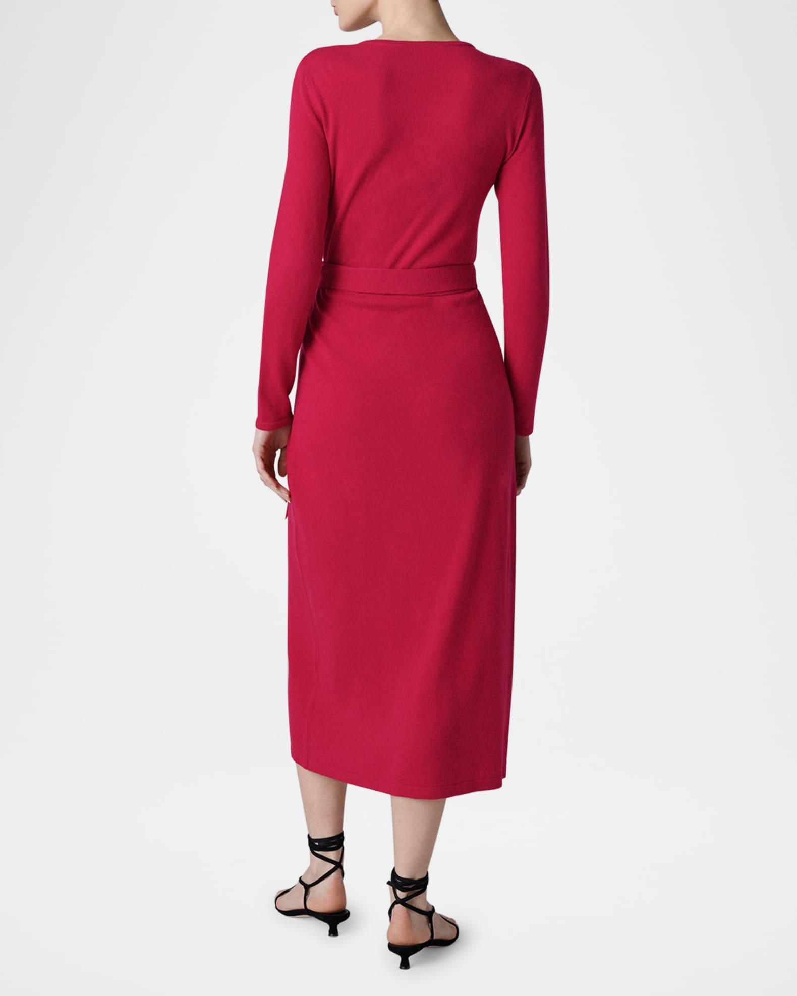 Astrid Wool-Cashmere Knit Midi Wrap Dress Product Image