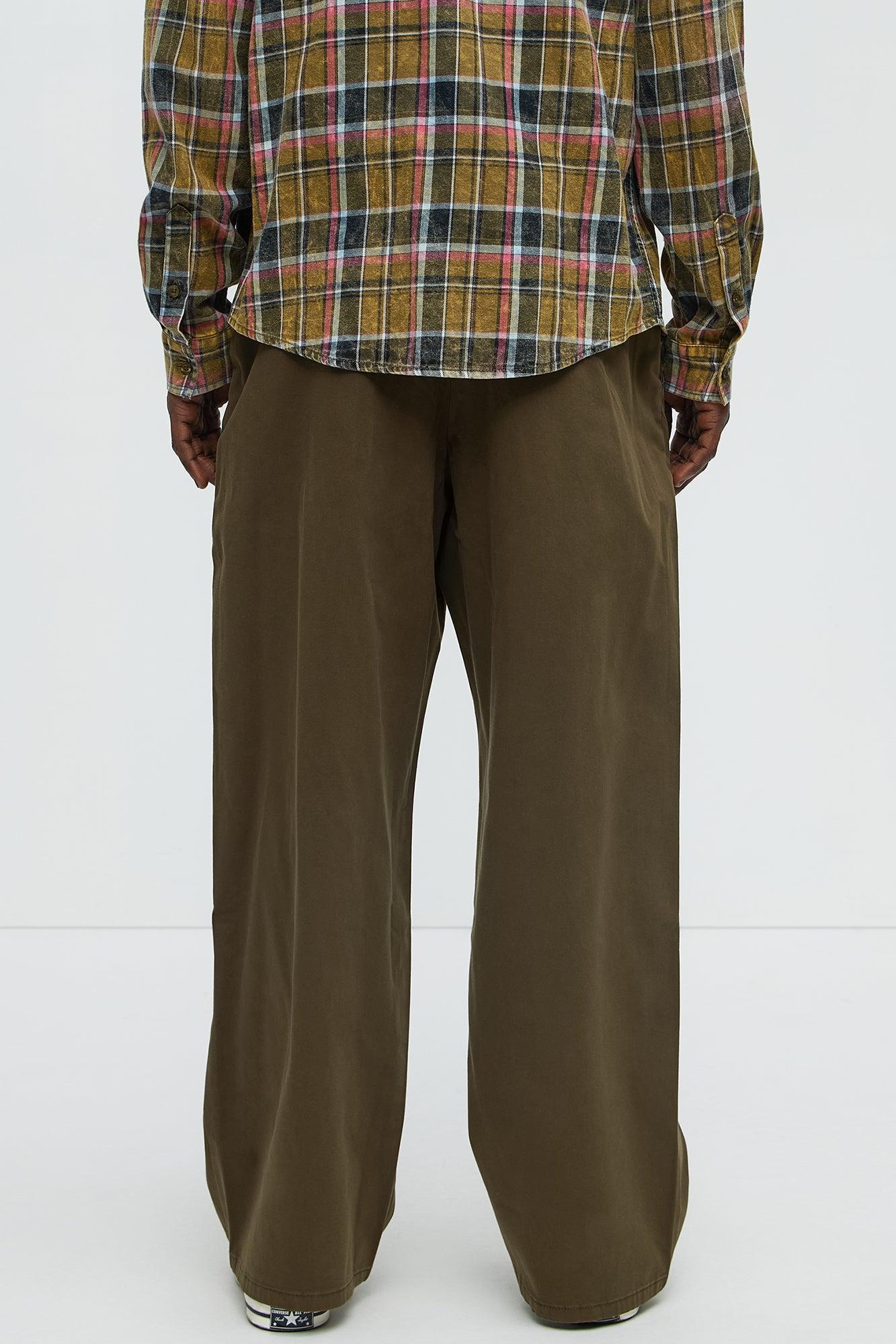 Cambria Vintage Hybrid Waist Baggy Relaxed Pants - Olive Product Image