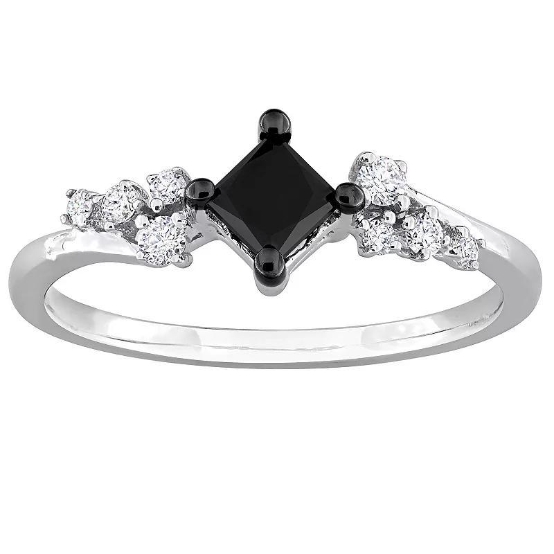 Stella Grace 14k White Gold 3/4 Carat T.W. Black & White Diamond Vintage Ring, Women's, Size: 5.50 Product Image