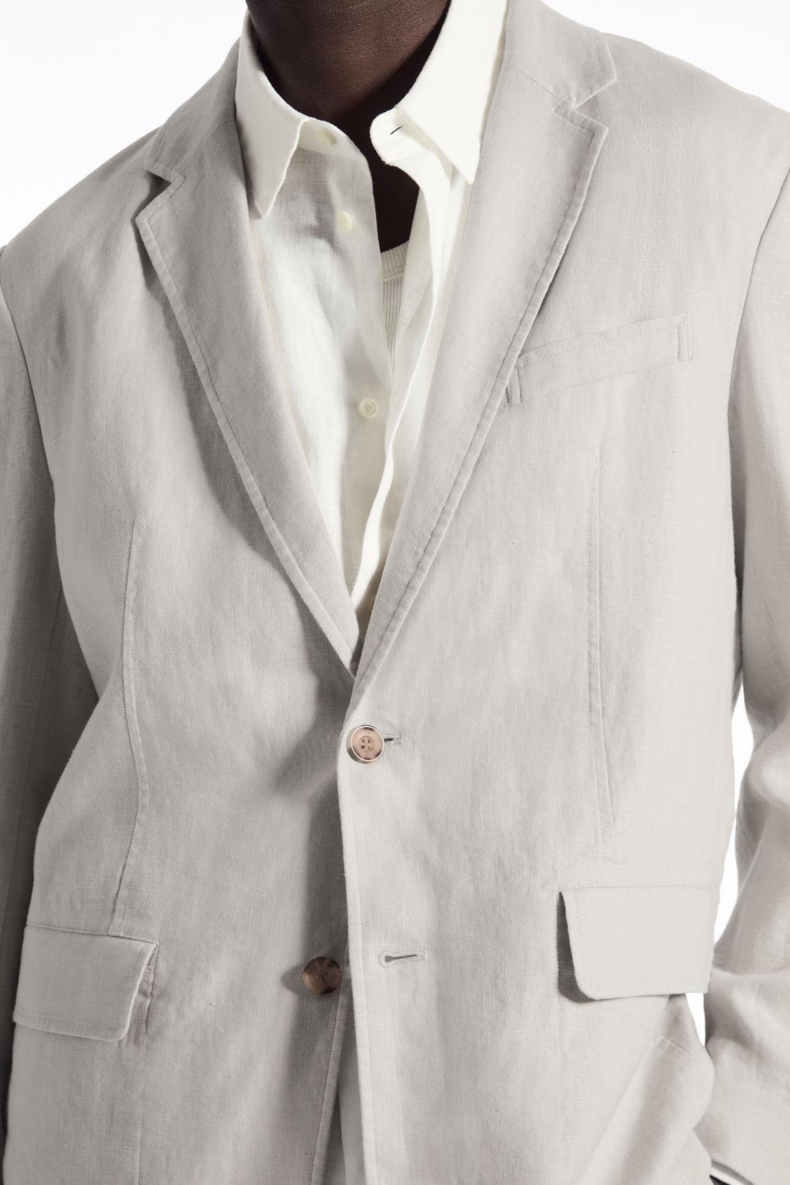 REGULAR UNSTRUCTURED LINEN BLAZER Product Image