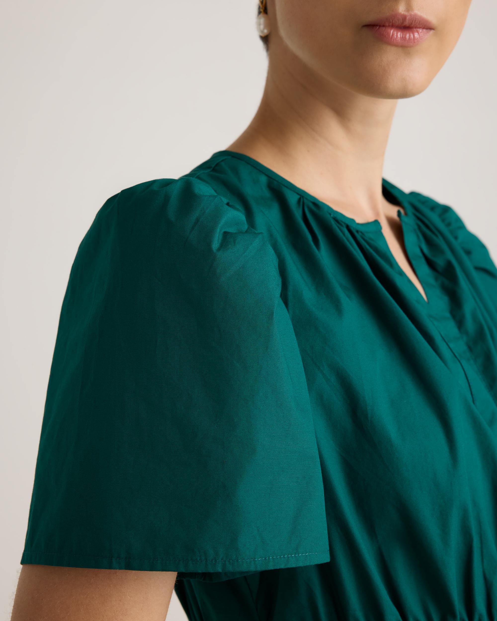 Quince | Women's Poplin Tiered Mini Dress Size XL, Organic Cotton Product Image