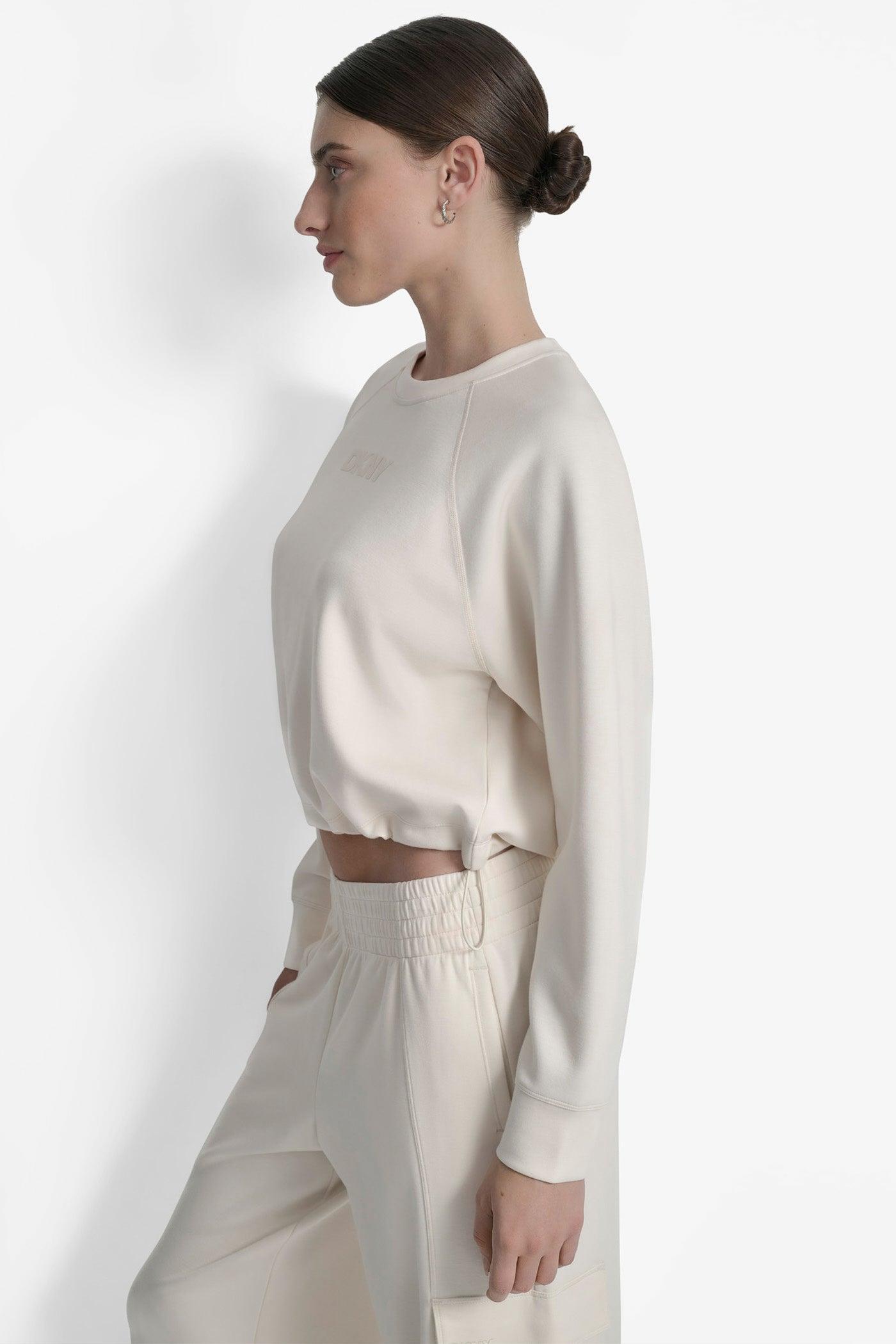 CROPPED DRAWSTRING-HEM SWEATSHIRT Product Image
