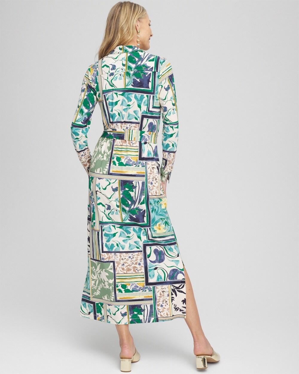 Patchwork Print Maxi Shirtdress Product Image