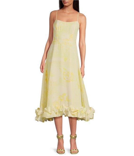 Gianni Bini x Shea Leigh Mills Chandler Sway Floral Sweetheart Neck Midi A-Line Dress Product Image
