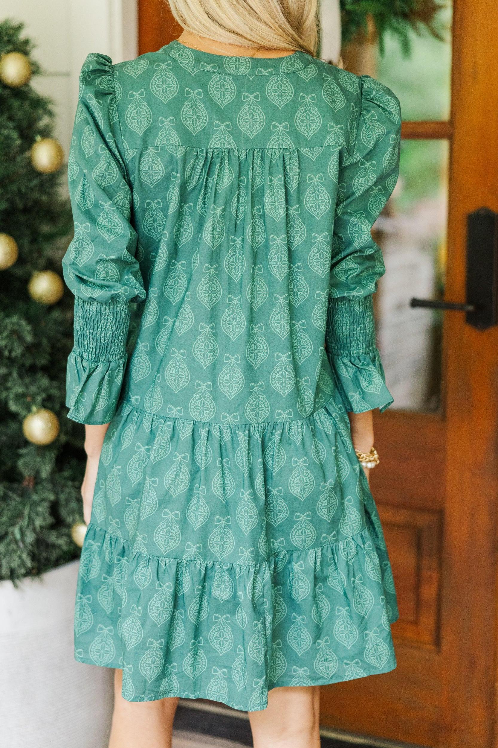 In Your Happy Place Emerald Medallion Print Dress Female Product Image