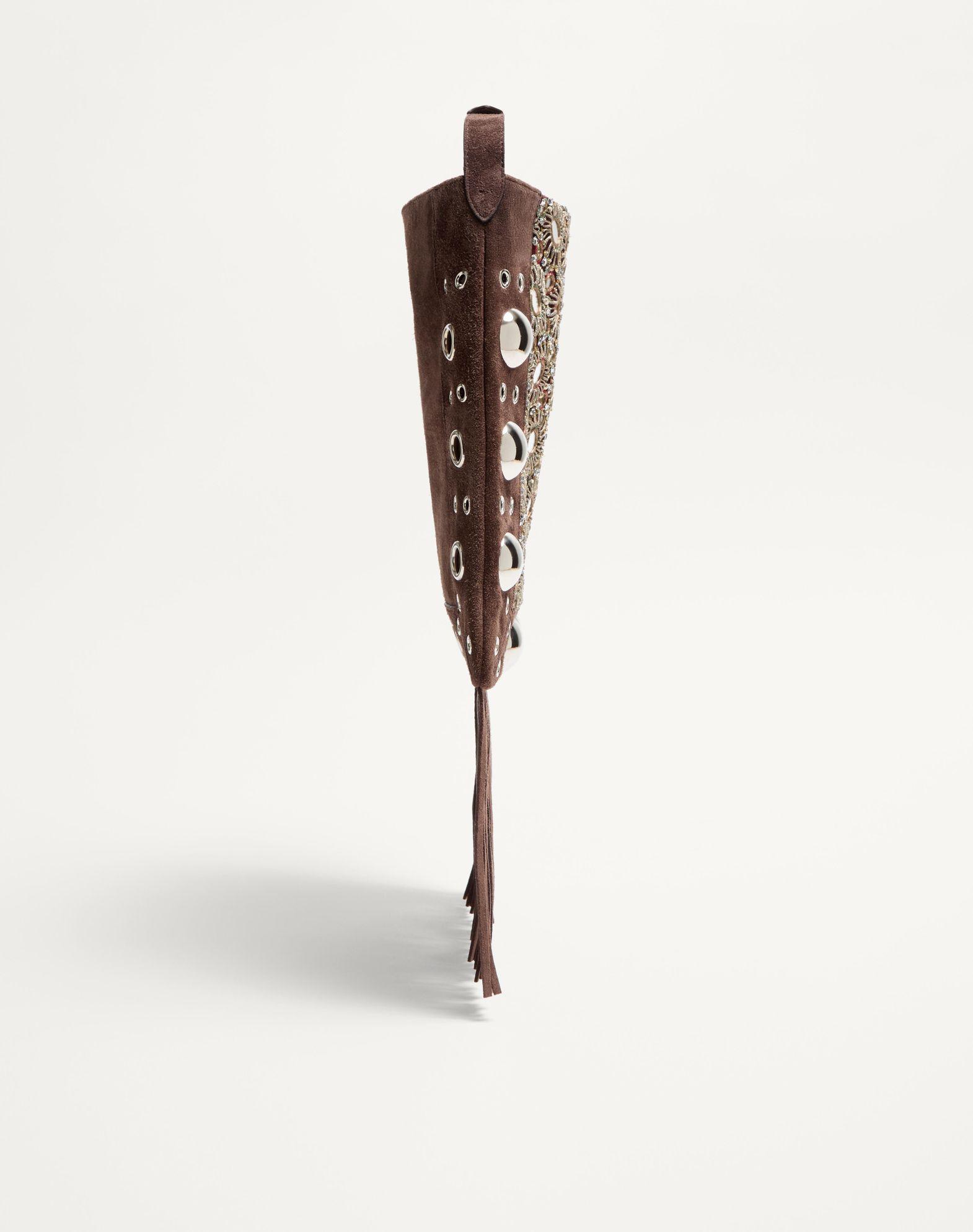 Valentino Garavani Nellcôte Embroidered Shoulder Bag With Fringes Product Image