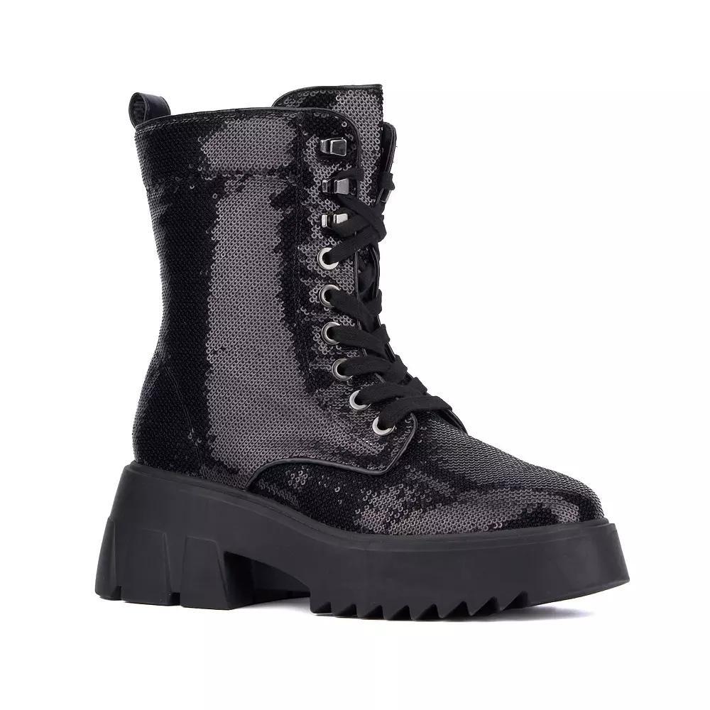 Fashion To Figure Odessa Women's Sequin Boots- Wide Width, Size: 11 Wide, Silver Product Image