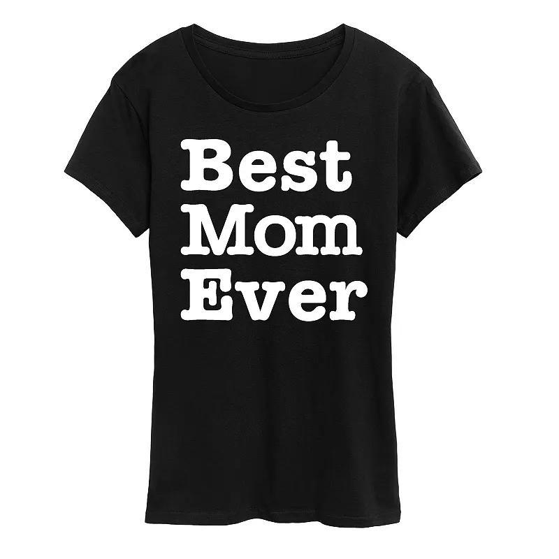 Womens Best Mom Ever Graphic Tee Grey Dark Red Product Image