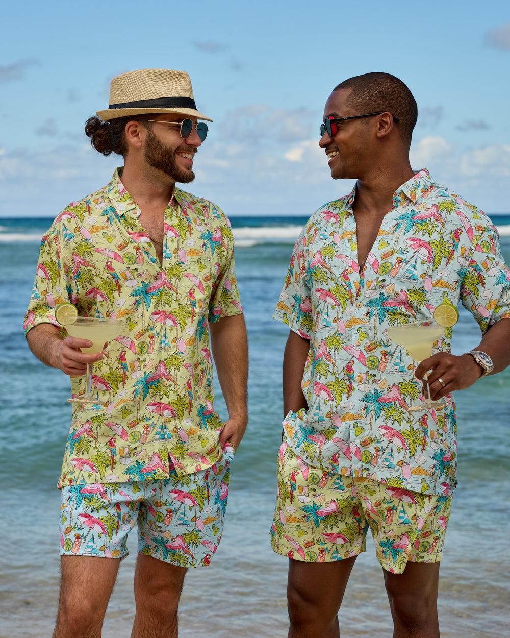 Margaritaville by Kenny Flowers - Welcome to Margaritaville – Ocean Blue – Short Sleeve Shirt Product Image