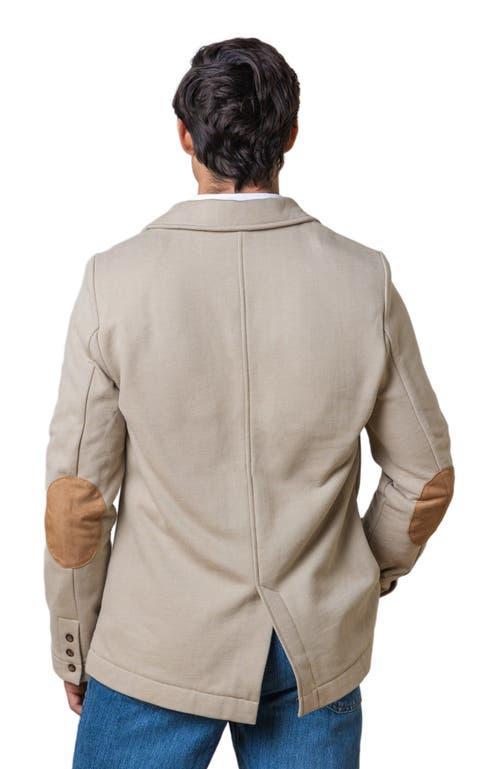 Hope & Henry Men's Fleece Blazer in Taupe Herringbone Fleece at Nordstrom, Size Small Product Image