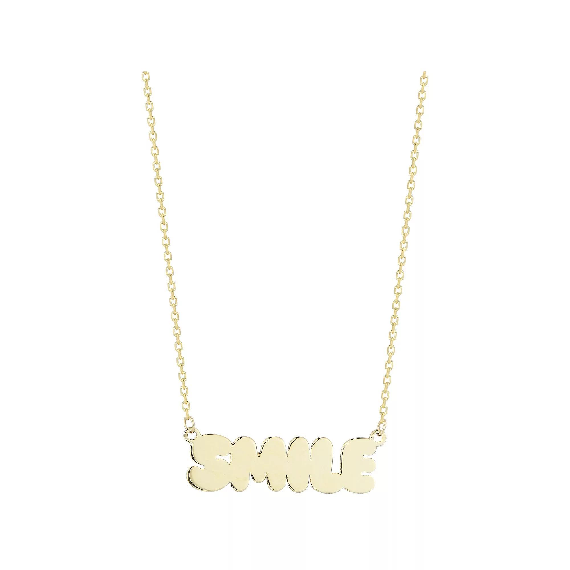 LUMINOR GOLD 14k Gold Bubble Smile Necklace, Women's, Size: 18", Yellow Product Image