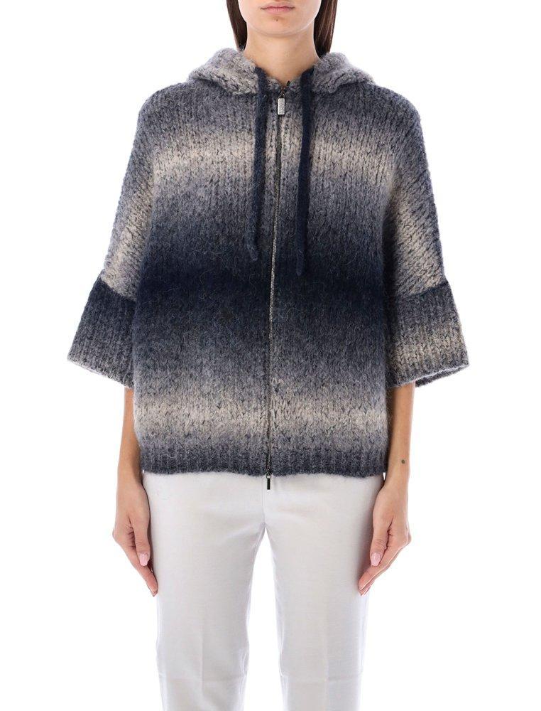 FABIANA FILIPPI Gradient Effect Knitted Hoodie In Multi Product Image