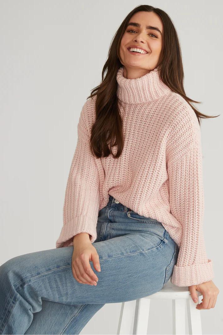Vida - Turtleneck Shaker Pullover Product Image