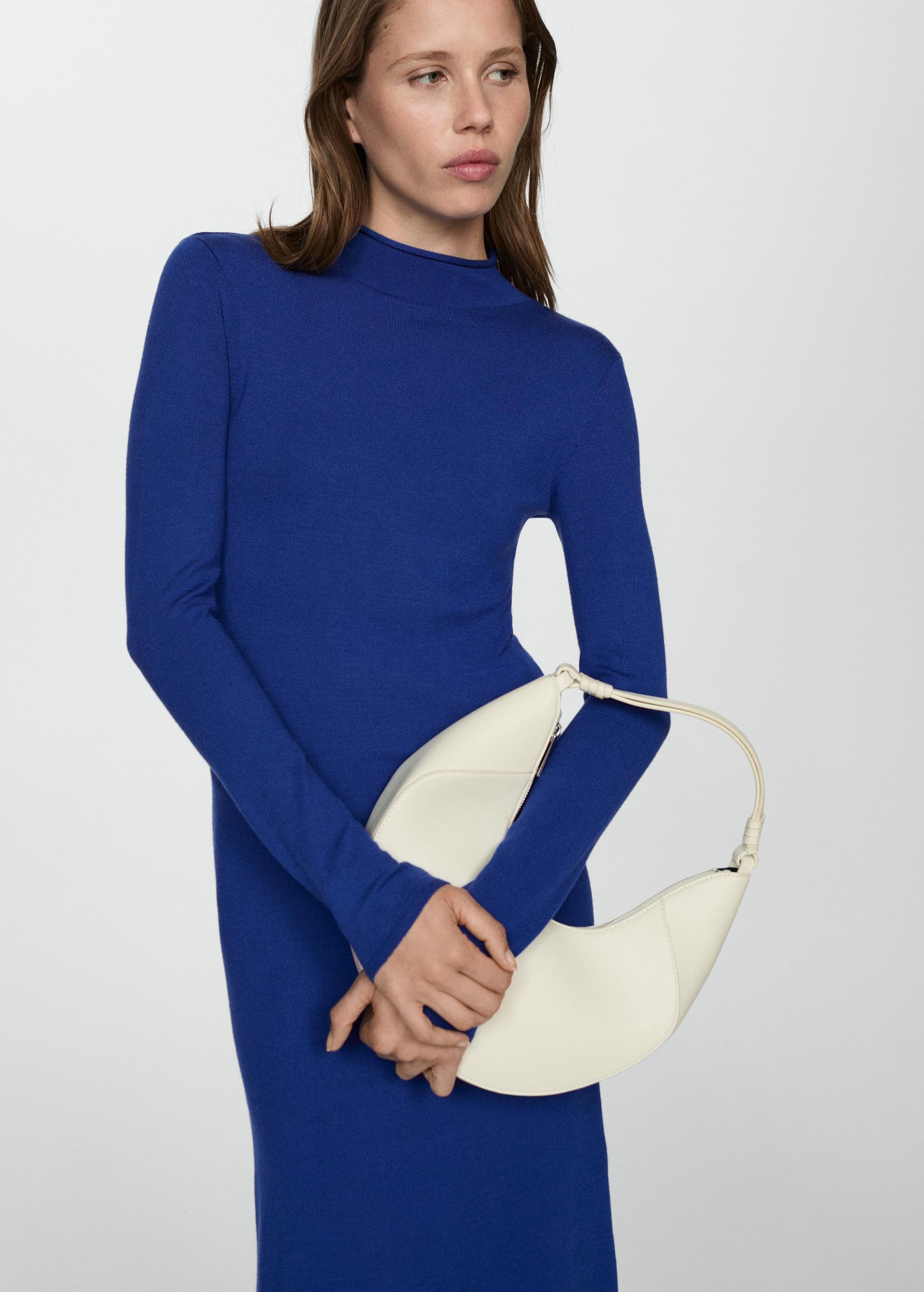 Perkins-neck knitted dress - Women | MANGO USA Product Image