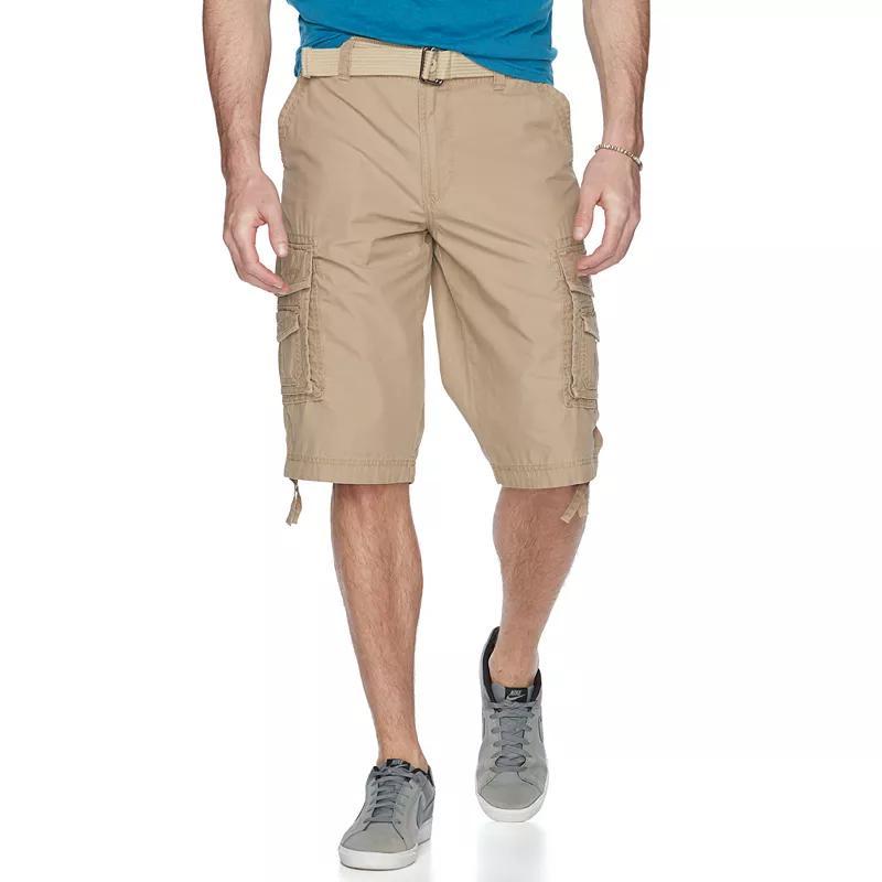 Men's UNIONBAY Cordova Messenger Belted Cargo Shorts, Size: 30, Grain Product Image