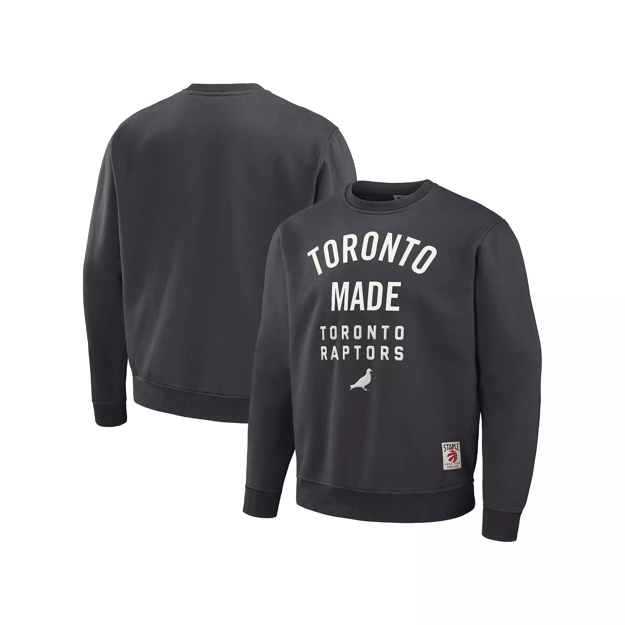 Men's NBA x Staple Anthracite Toronto Raptors Plush Pullover Sweatshirt, Size: XL, Rpt Grey Product Image