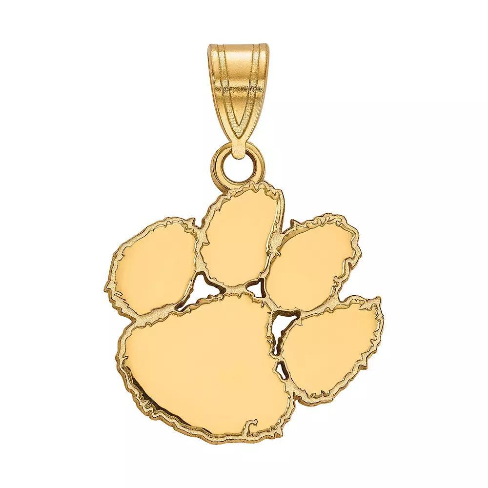 LogoArt Sterling Silver 14k Gold Plated Clemson Tigers Medium Pendant, Women's, Size: 23 mm Product Image