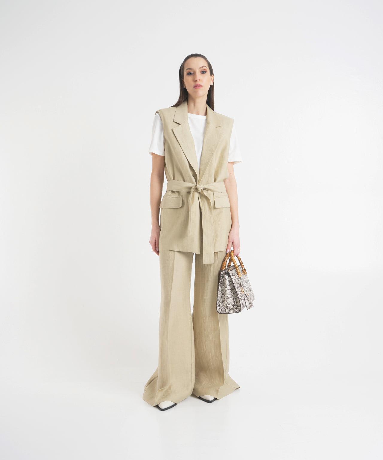 Wide leg pants in linen Product Image