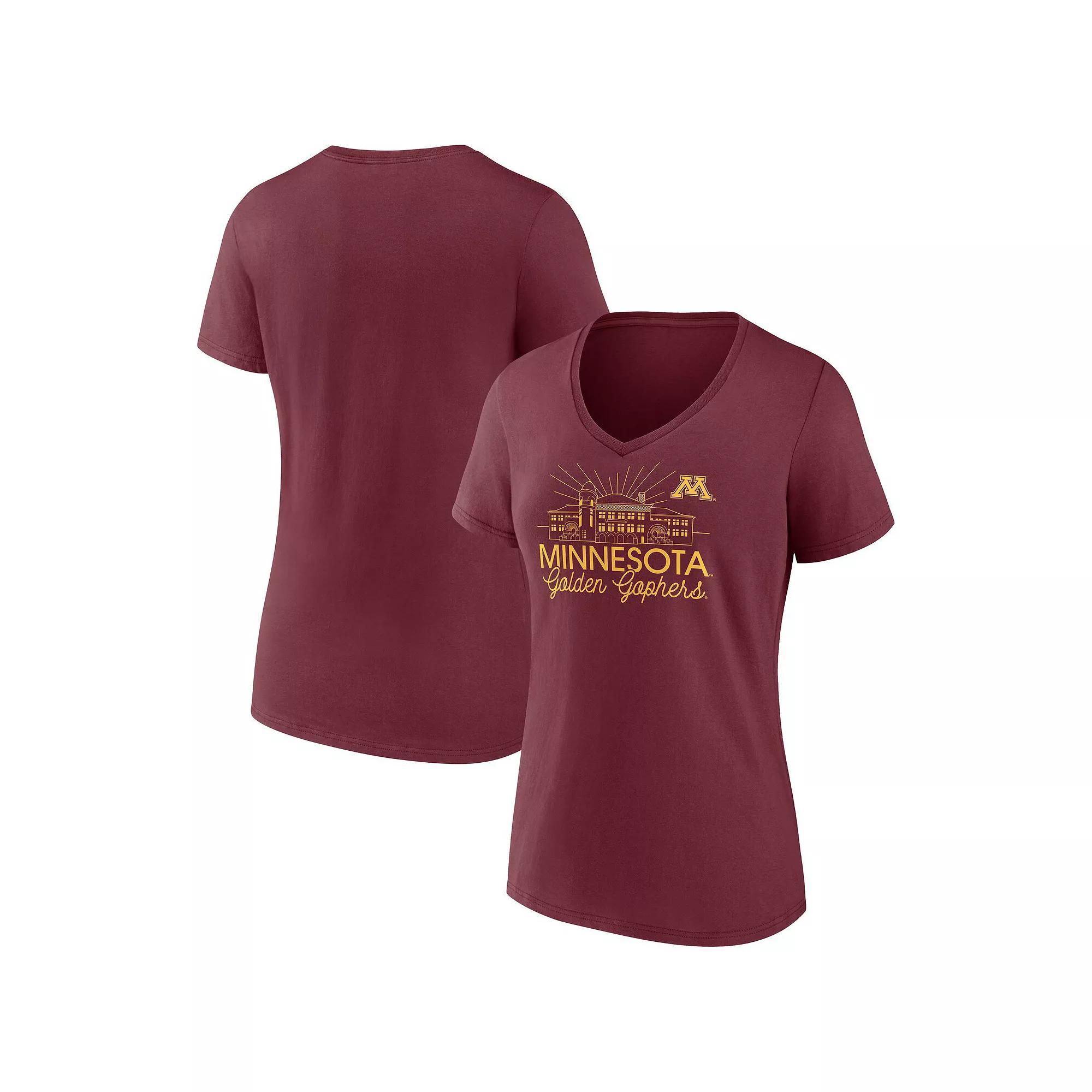 Women's Fanatics  Maroon Minnesota Golden Gophers Fundamentals Region Draw T-Shirt, Size: Medium, Red Product Image