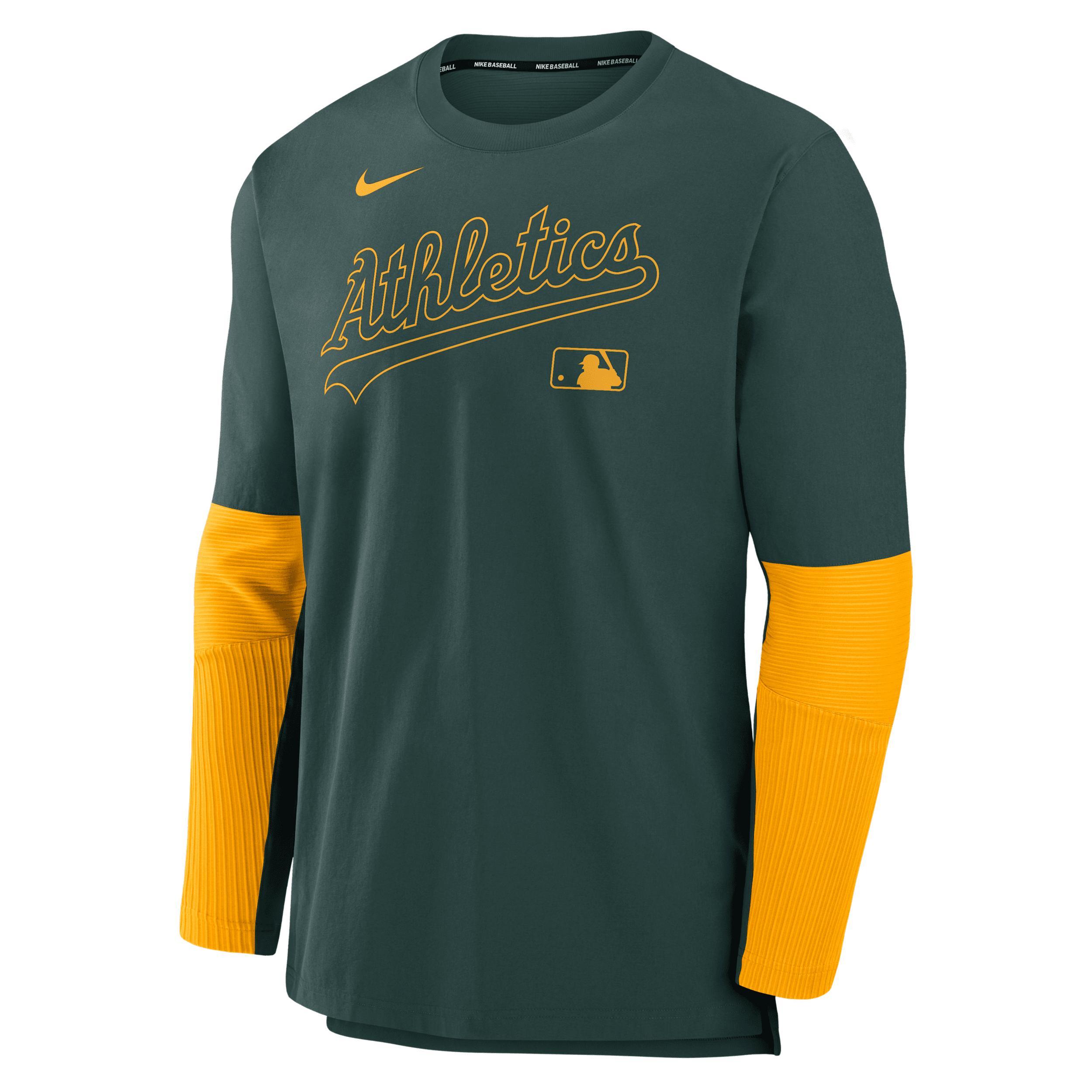 Athletics Authentic Collection Player Nike Men's Dri-FIT MLB Pullover Sweatshirt Product Image