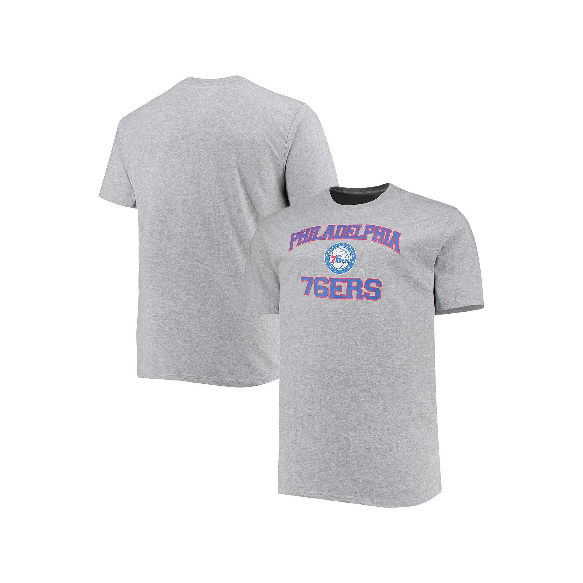 Men's Heathered Gray Philadelphia 76ers Big & Tall Heart & Soul T-Shirt, Size: 3XB, 76r Grey Product Image