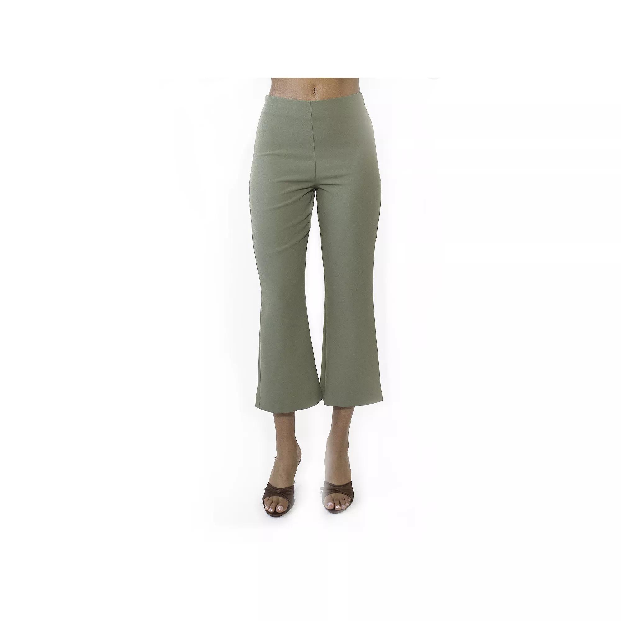 Women's ALEXIA ADMOR Quinn Flared Cropped Capri Pants, Size: 10, Black Product Image