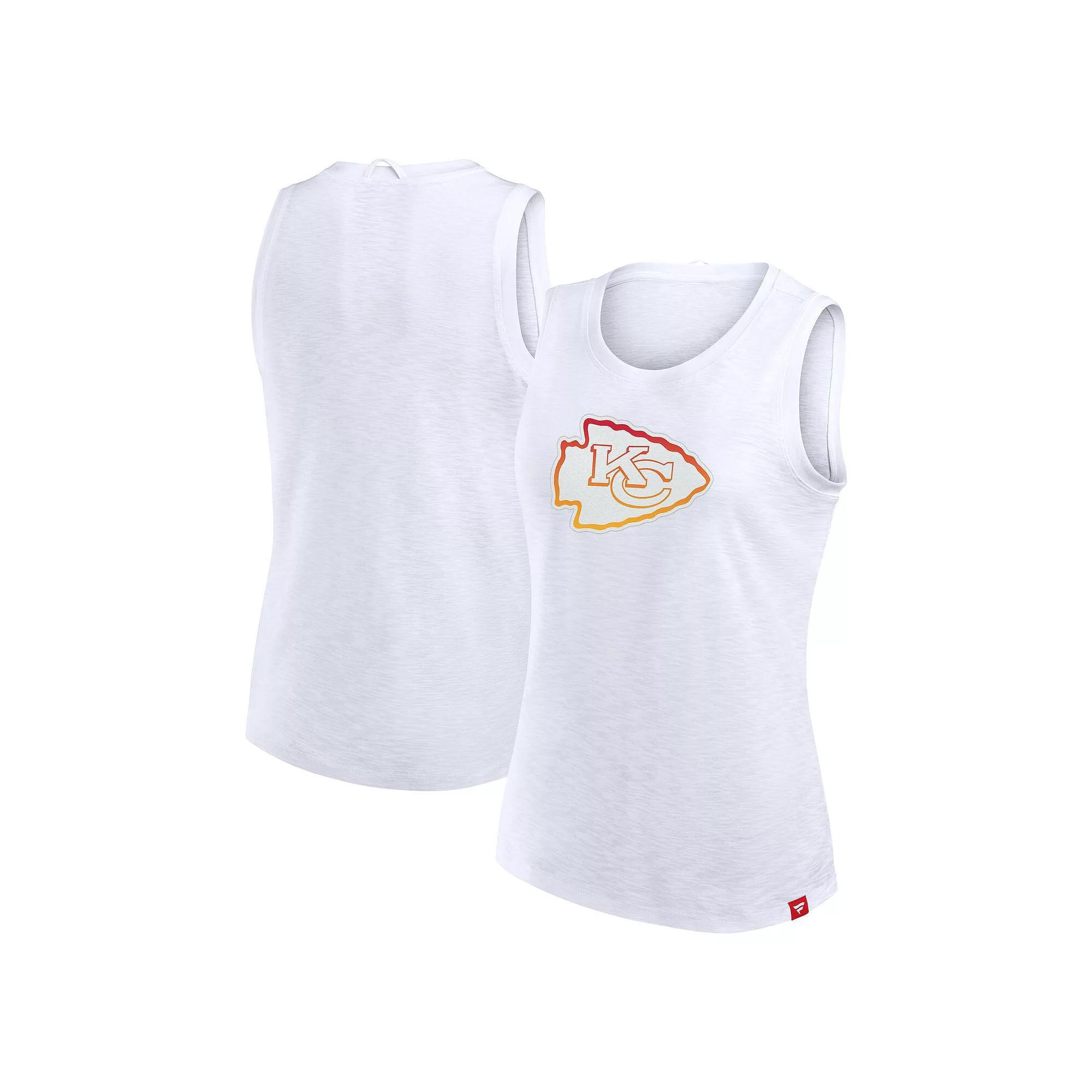 Women's Fanatics  White Kansas City Chiefs Slub Tank Top, Size: Medium Product Image