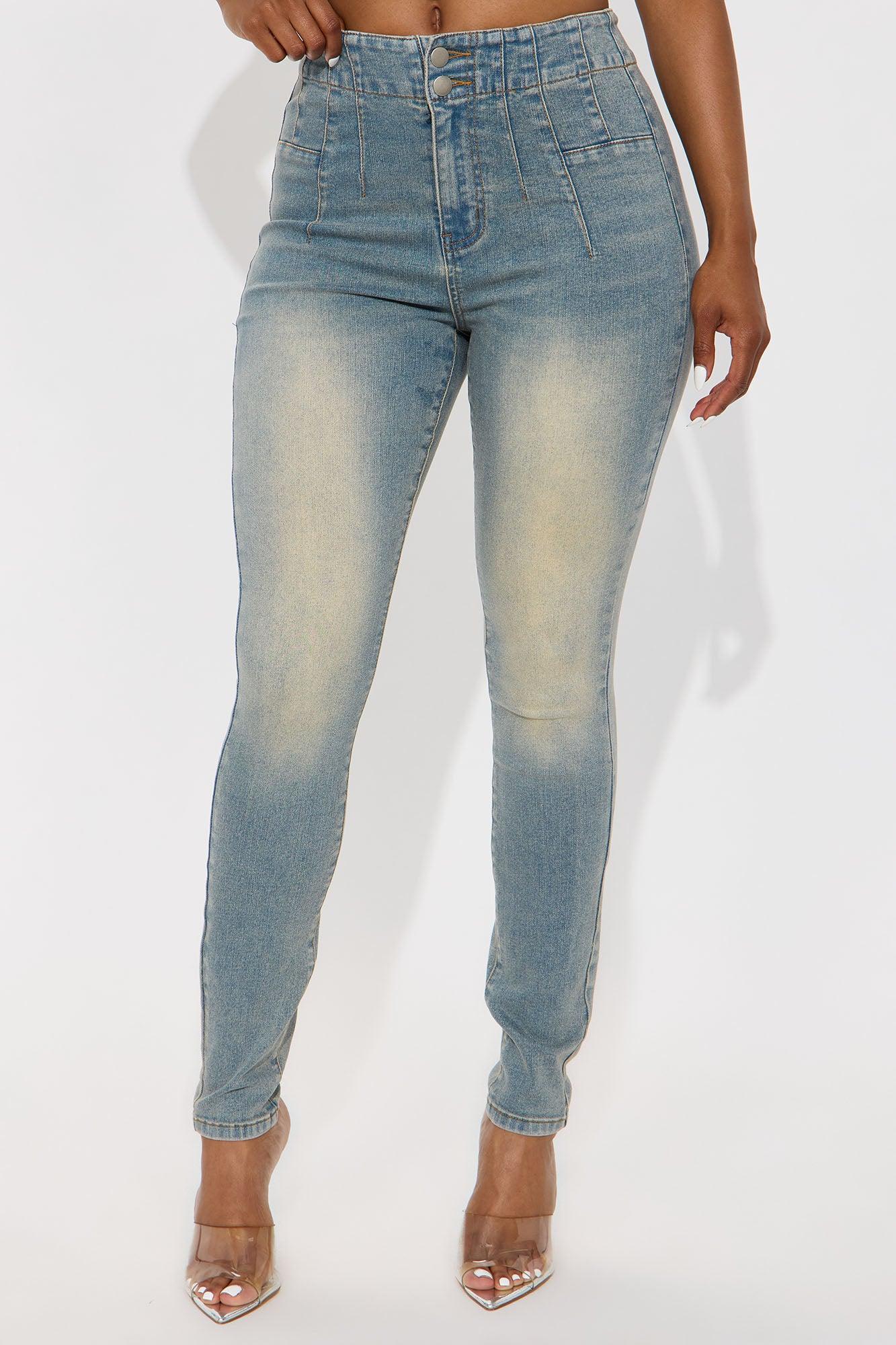 Different Level High Rise Skinny Jeans - Vintage Wash Product Image