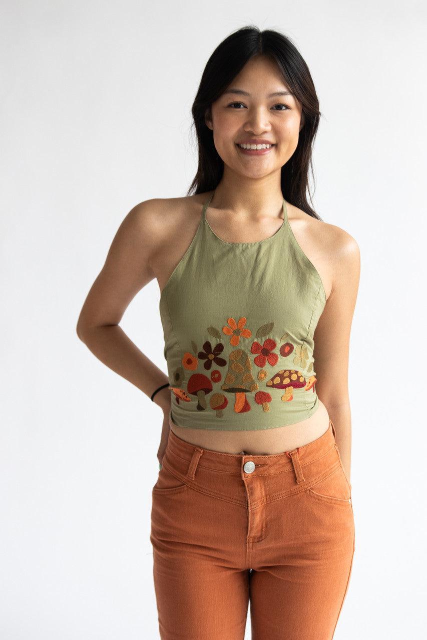 Embroidered Mushroom Halter Product Image