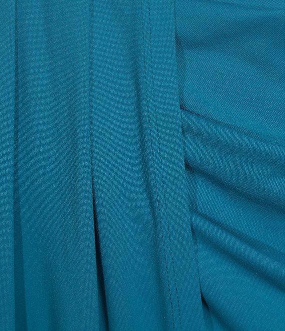 Susana Monaco Knit Pleated V-Neck Short Sleeve Wrap Dress Product Image